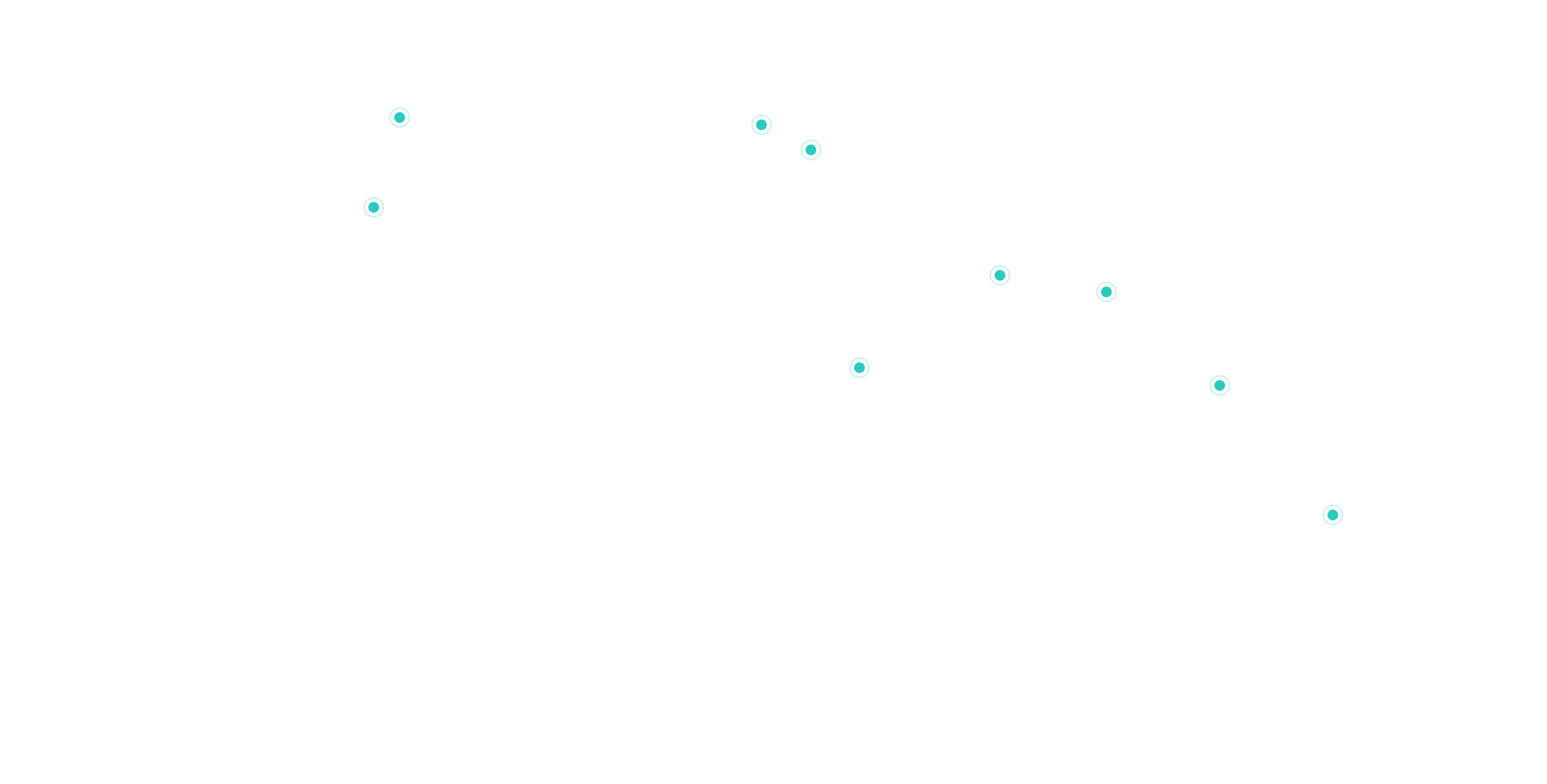Stylised world map showing Authentz global operating footprint